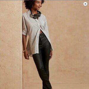 Banana Republic Factory High-Rise Coated Skinny Jean, Size 24/00 Petite. Black